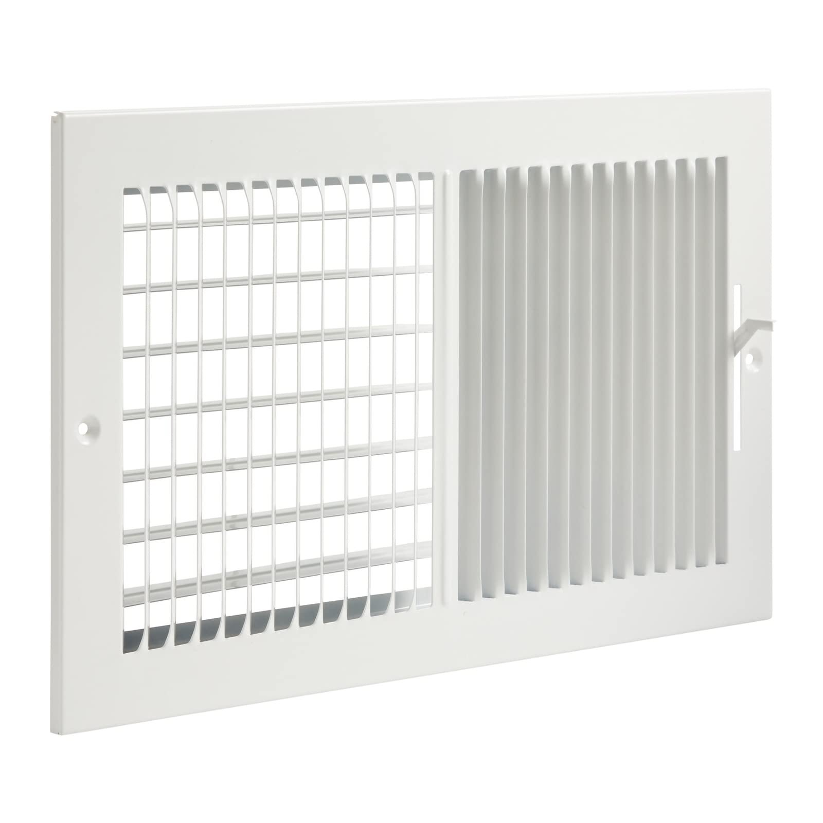 White Air Vent Register, 8x14 Vent Cover with Damper for Wall or Ceiling for HVAC Systems with 13.25 x 7.25 in Opening