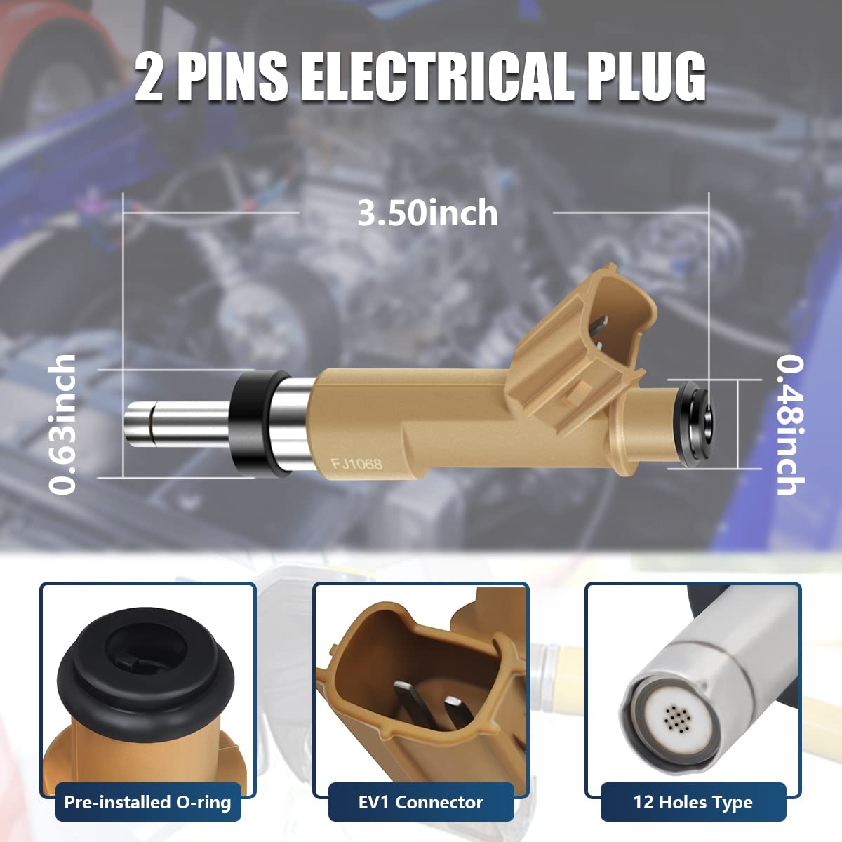 Set Of 4 Fuel Injectors 23250-0T020 For Toyota Corolla Matrix - Foto 12