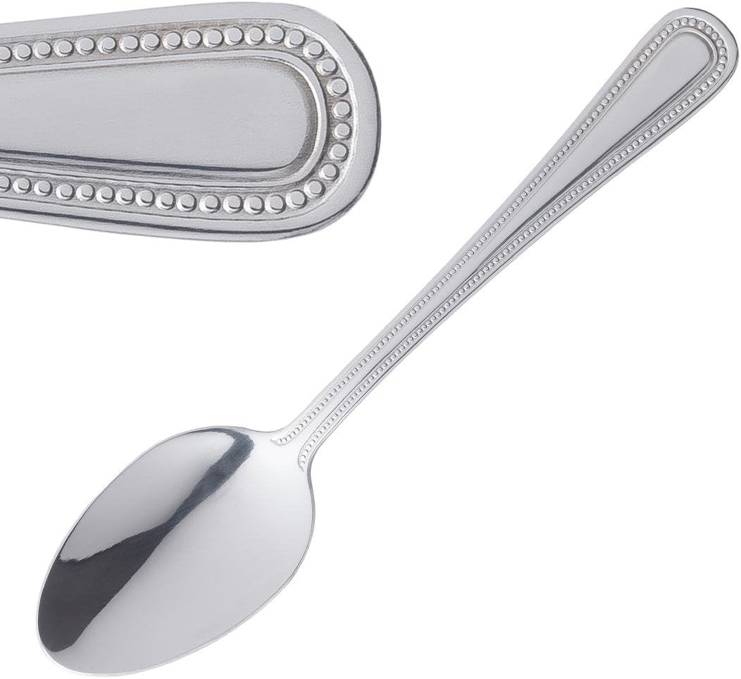 Olympia Bead Dessert Spoon 183mm 18/0 Stainless Steel Serving Cutlery 12pc