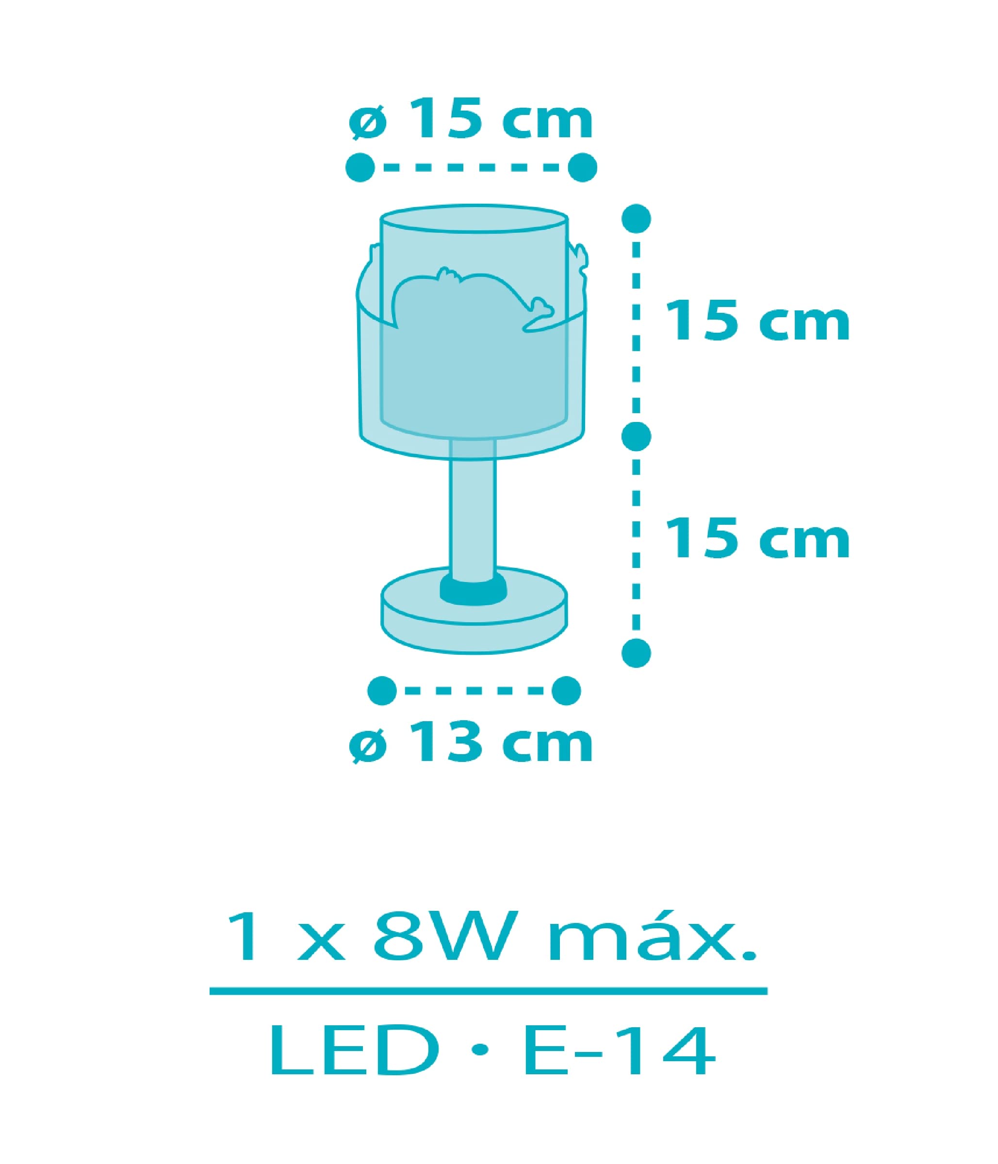 Dalber Kinder Tischlampe Nachttischlampe kinderzimmer Whale Dreams Wale Blau Tiere, 61171T, E14