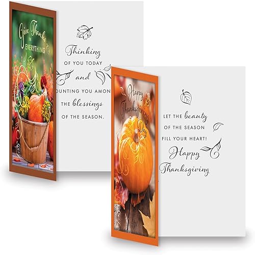 Miniatura 2 de Current Juego de 8 tarjetas de felicitación de belleza otoñal de Acción de Gracias, juego de 8 tarjetas grandes de 5 x 7 pulgadas, paquete variado