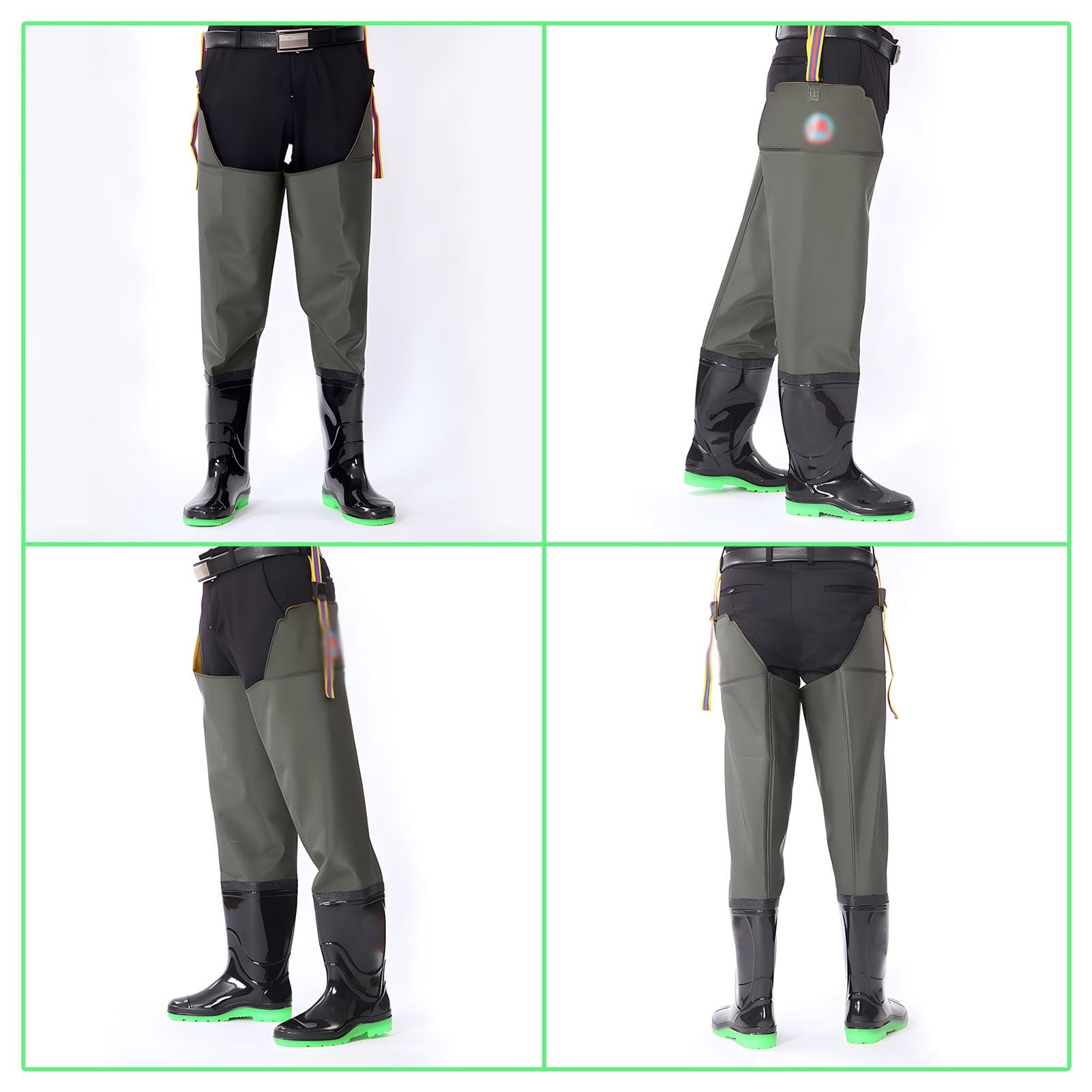 Stivali di Gomma Impermeabili per trampolieri dell Pantaloni da Pesca in Nylon a 2 Strati, Resistenti e Non Facilmente deformabili, for la Caccia, Le paludi e i Laghi(10)