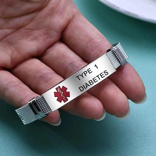 Miniatura 5 de Pulsera de emergencia de identificación de alerta médica roja para mujeres, hombres, primeros auxilios, personas mayores, alarma de salud, placa de