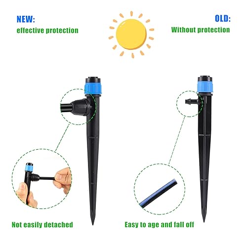 Miniatura 2 de Emisores de riego por goteo con goteros de flujo de agua ajustable de 360 grados para tubería de 14 de pulgada, 25 piezas goteros rociadores 25