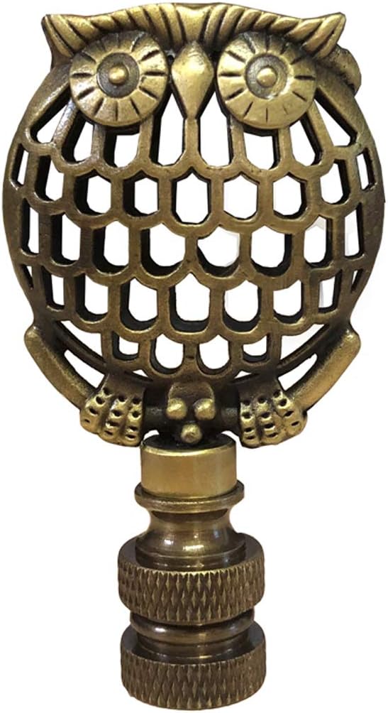 Royal Designs, Inc. Decorative Owl Lamp Finial, F-5089-AB-1, Antique Brass