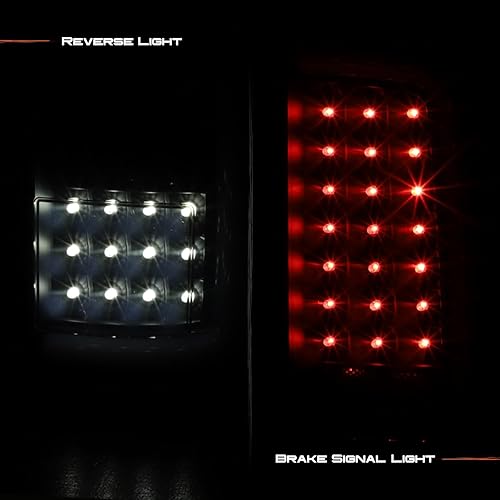 Miniatura 5 de AKKON - Compatible con GMC Sierra 1500 15-19 2500HD 3500HD 2014-2018 [tubo C] par de luces traseras LED negras ahumadas conductor + pasajero Carcasa