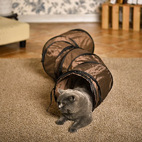 Pawz Brinquedo de Gatos Interativo, Túnel Dobrável para Coelhos, Gatinhos, Furões e Cães Pequenos co