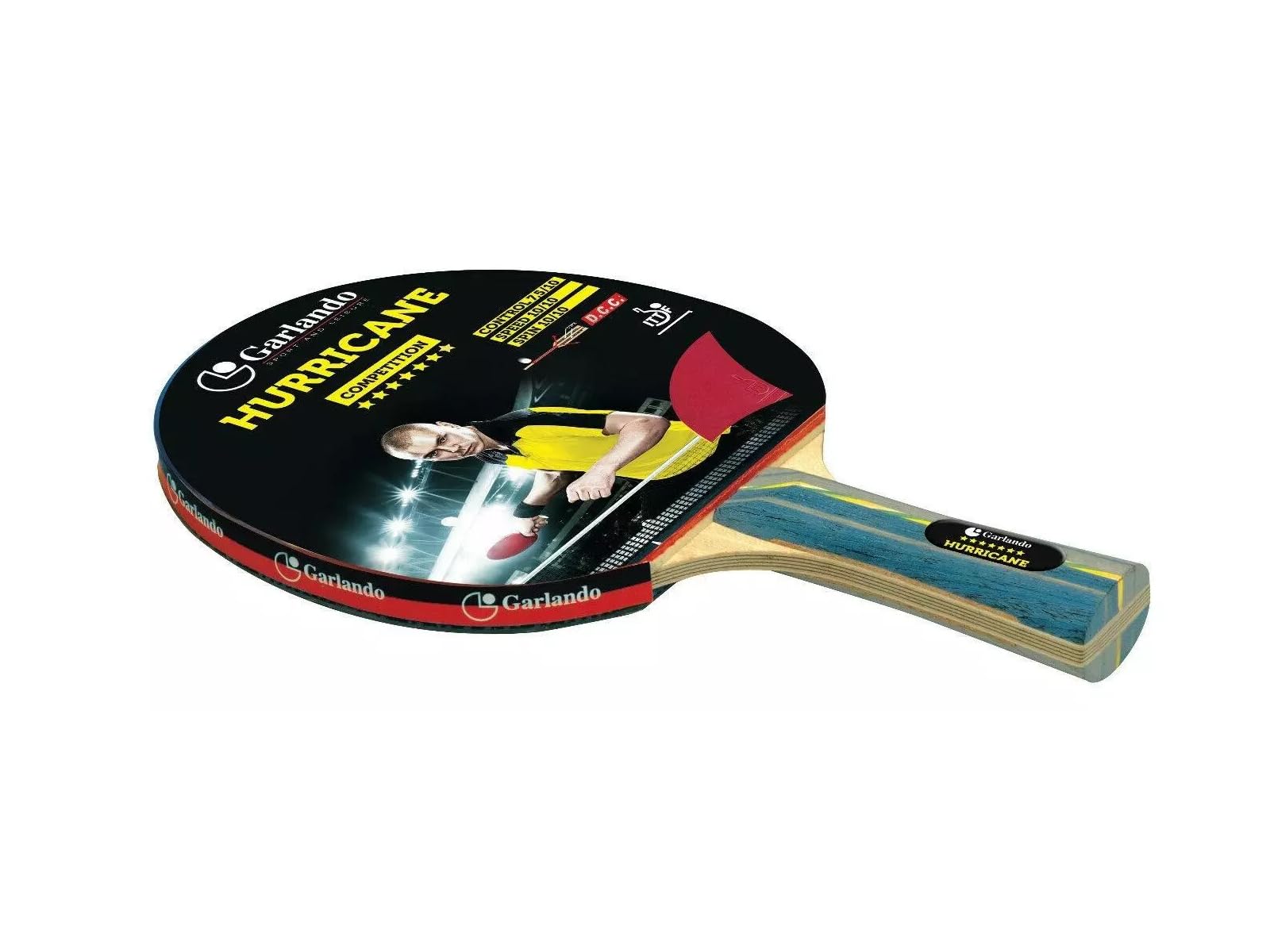 Garlando Racchetta da Ping Pong Hurricane (7 Stelle) Multicolore