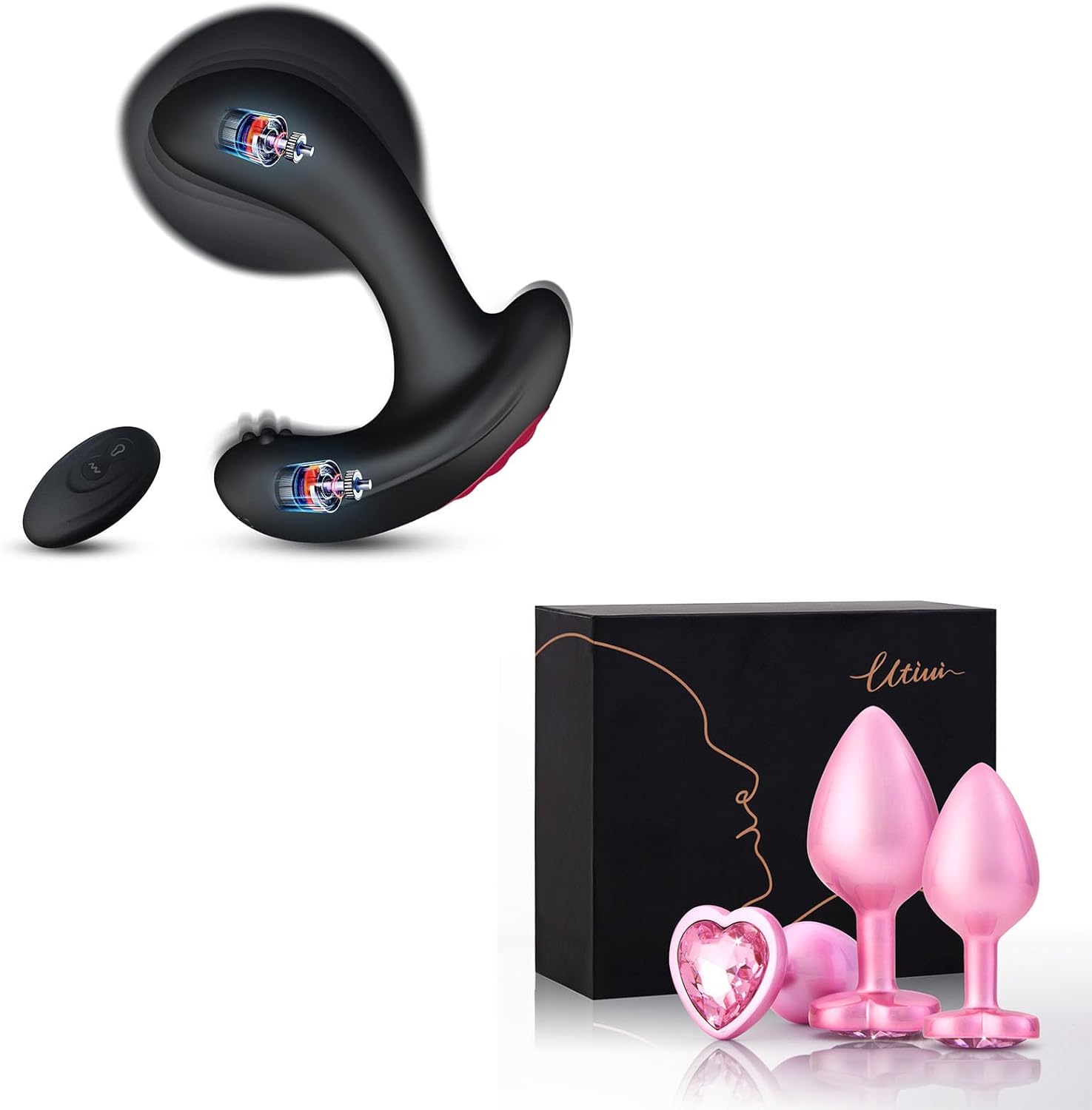Vibrating putt Plug &Pink Anal Plug
