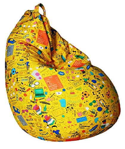 Image of Sattva Classic Back to College XXL Bean Bag Cover Without Beans - Yellow Youth