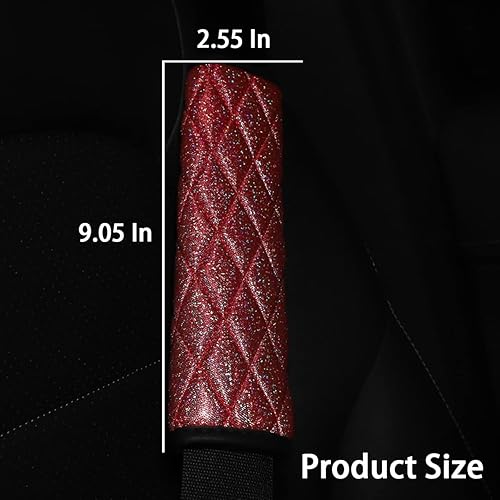 Miniatura 2 de zipelo 2 fundas para cinturón de seguridad de automóvil, protector de correa de hombro brillante para una conducción más cómoda, accesorios