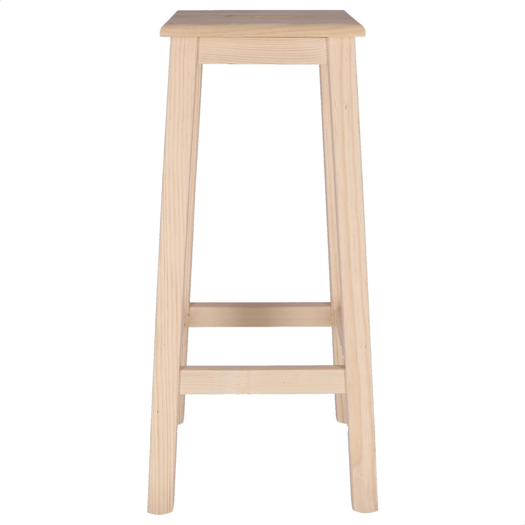 Aranaz Taburete de Madera de Pino, Alto 74 cms, Sin Barniz