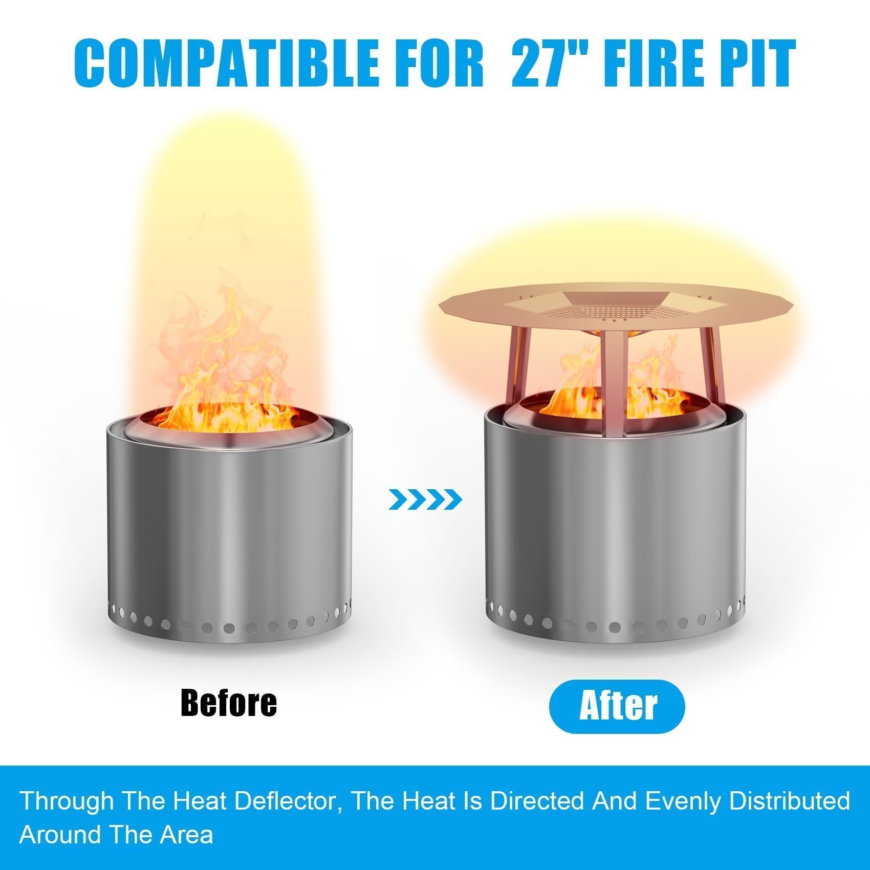Amazon.com : One-Piece Fire Pit Heat Deflector for Solo Stove