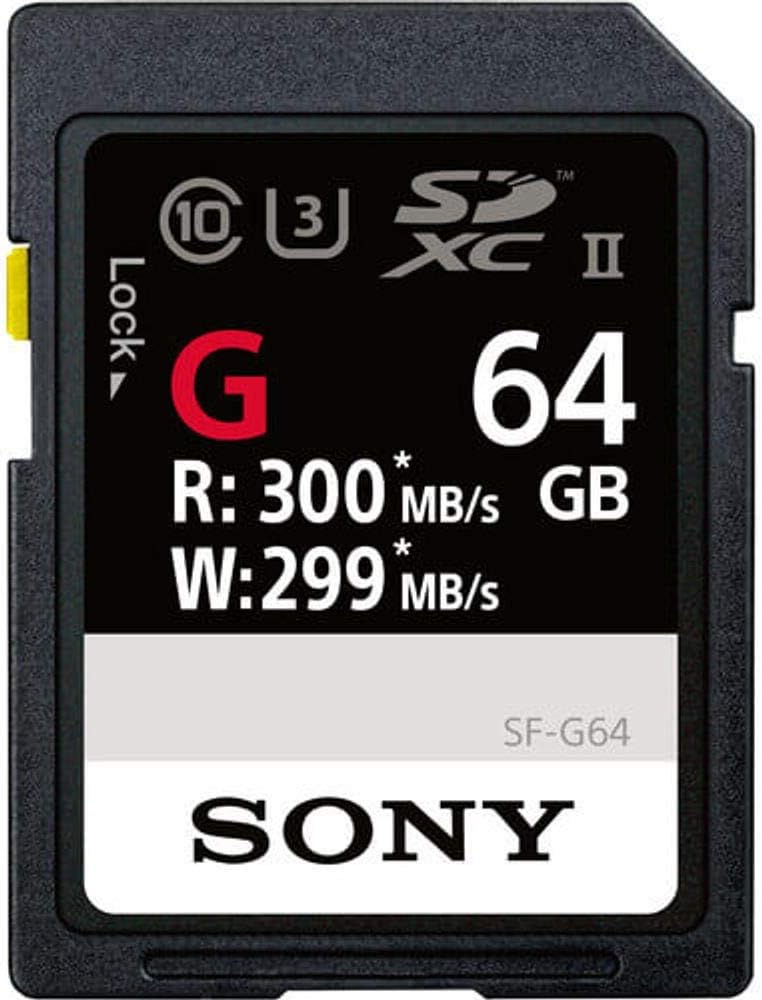 Sony SF-G64/T1 High Performance 64GB SDXC Uhs-II Class 10 U3 Memory Card with Blazing Fast Read Speed Up to 300MB/S