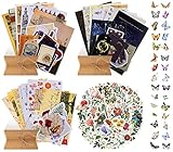 【Juego de pegatinas para álbumes de recortes de bricolaje】 El kit de Pegatinas de Scrapbooking Vintage con una buena relación calidad-precio contiene una gran cantidad de accesorios, como papel de material, adhesivos washi, postales, sobres, notas y etiquetas, etc., que pueden satisfacer sus necesidades de bricolaje y ayudarlo. crear álbumes de recortes, diarios, regalos y artesanías únicos, etc.