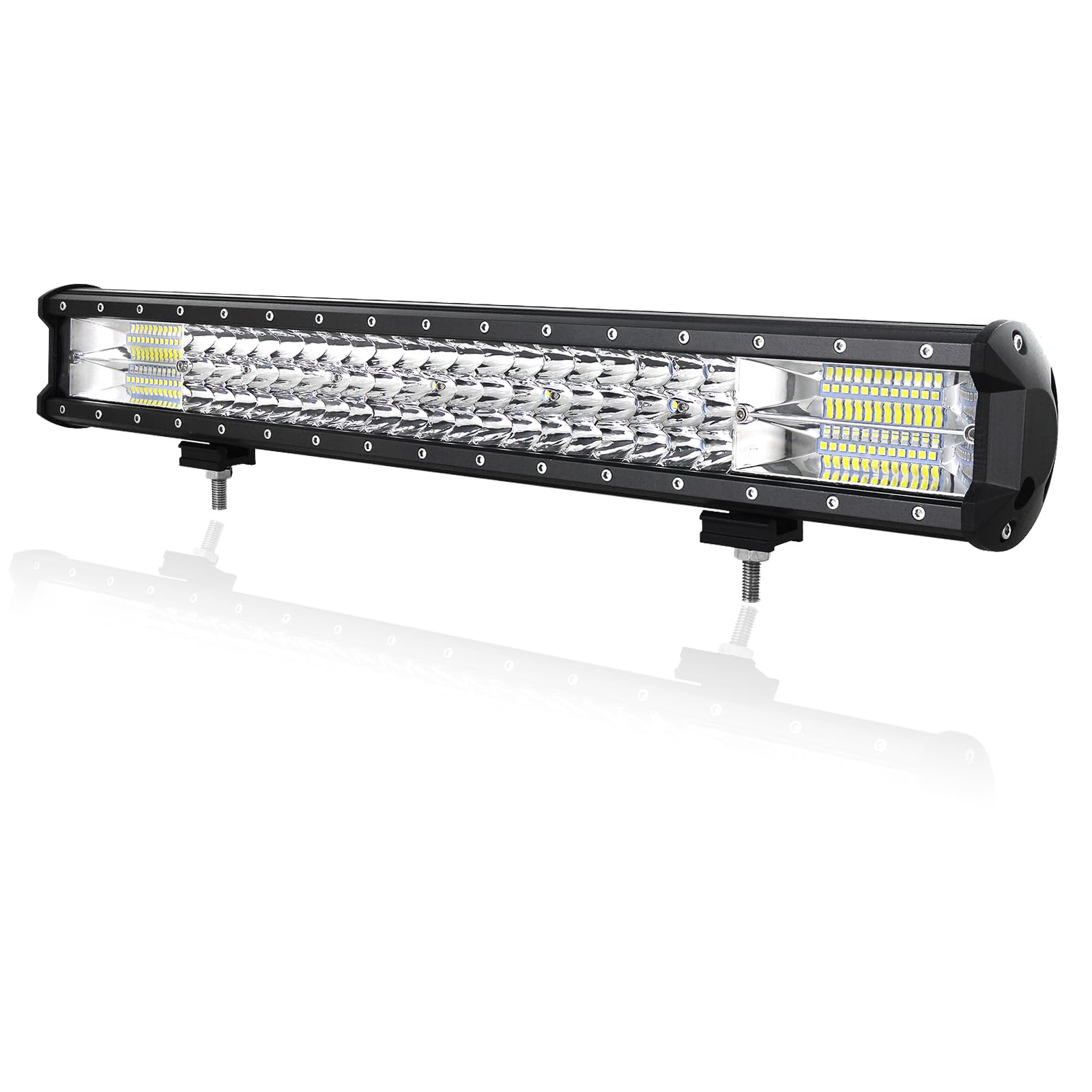 PICAA 58 cm 324 W samochodowy pasek świetlny LED, trójrzędowy bar światła offroadowe, do jazdy przeciwmgielnej, światła robocze do pojazdów 12 V 24 V, 4 x 4 ciężarówki, SUV, ATV, wiązka punktowa powodziowa, 6000 K biały