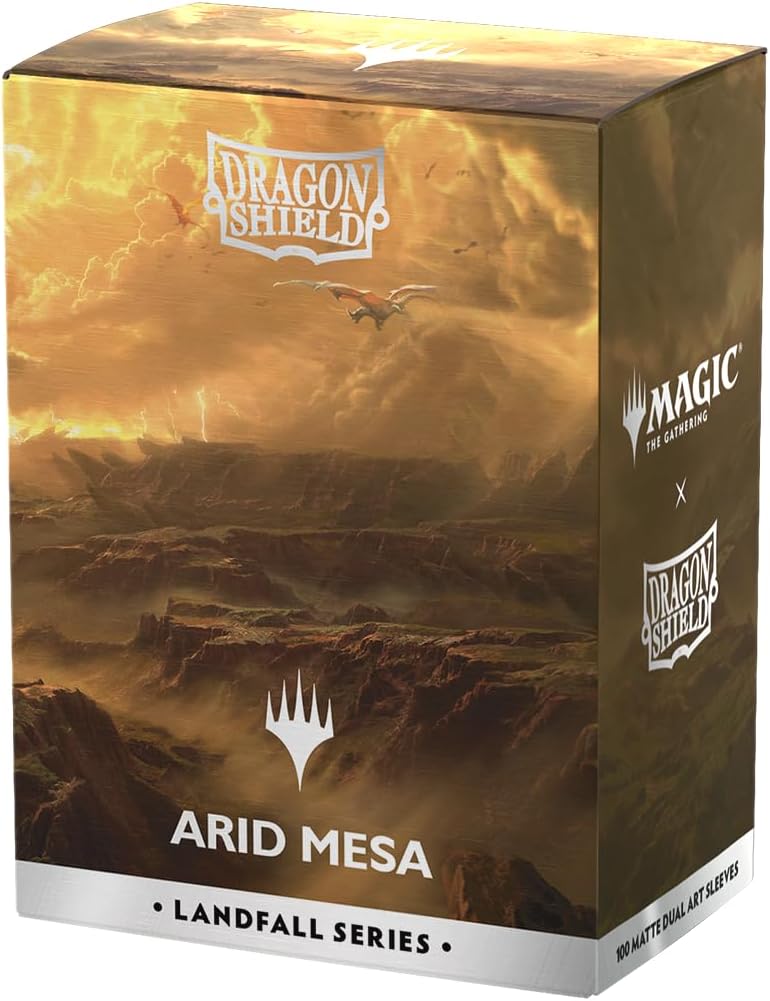 Dragon Shield | Matte Dual Art Sleeves | MTG Landfall Series | 100 CT - Smooth & Tough Premium TCG Sleeves | Compatible with Pokemon, One Piece & Magic the Gathering | Arid Mesa