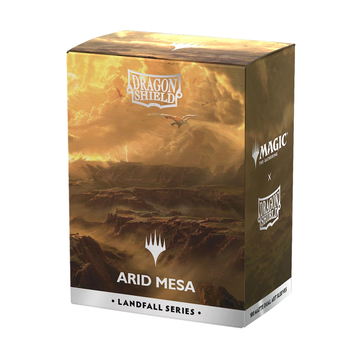 Dragon Shield | Matte Dual Art Sleeves | 100 CT - Smooth & Tough Premium TCG Sleeves | Compatible with Magic: The Gathering | Landfall Series – Arid