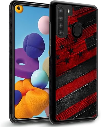Funda compatible con Samsung Galaxy A21, diseño de patrón de parachoques trasero, esquinas reforzadas antiarañazos, caver de TPU suave, fundas para