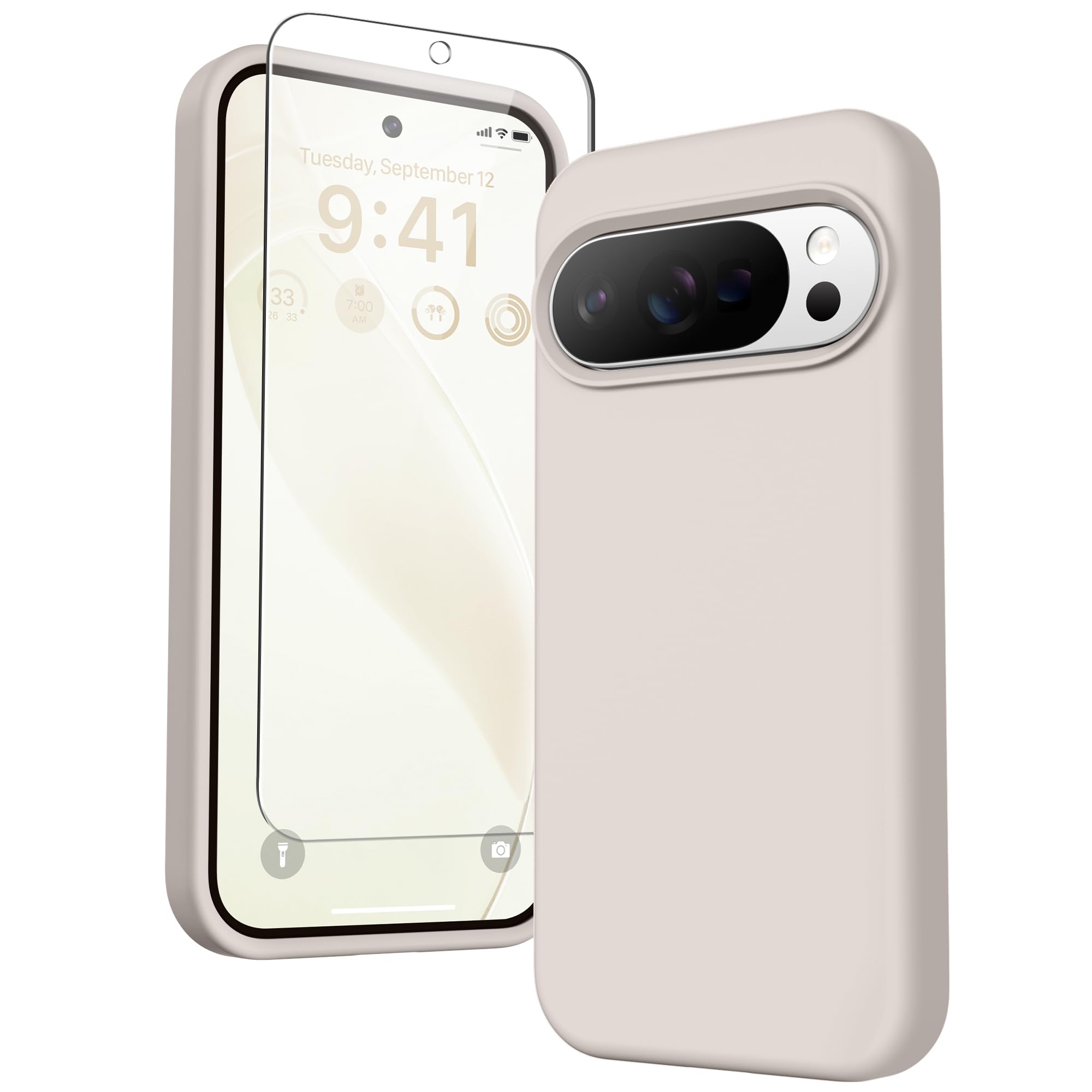 Coque silicone Google Pixel 10 au design épuré et doux toucher microfibre - 8