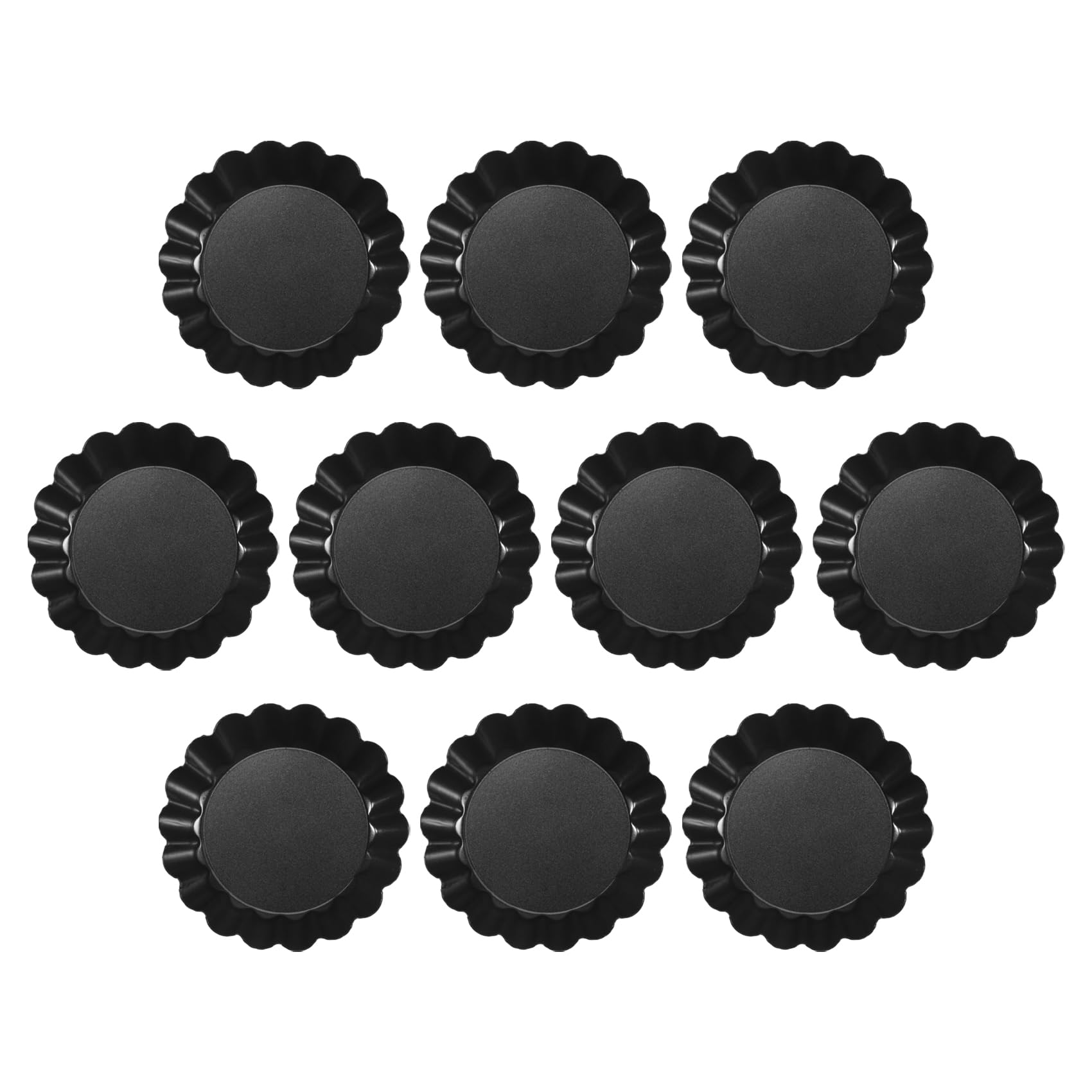 Bortivier Egg Tart Molds, 3Inch Mini Tart Pans Removable Bottom, Cupcake Cake Muffin Mold Tin Pan Baking Tool (10 Pcs)