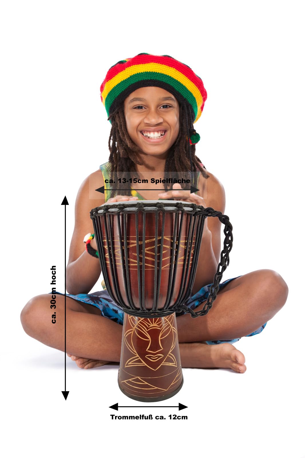 30cm professionale djembe drum bongo drum bush drum percussione Africa intaglio - (per i bambini di età scuola materna)