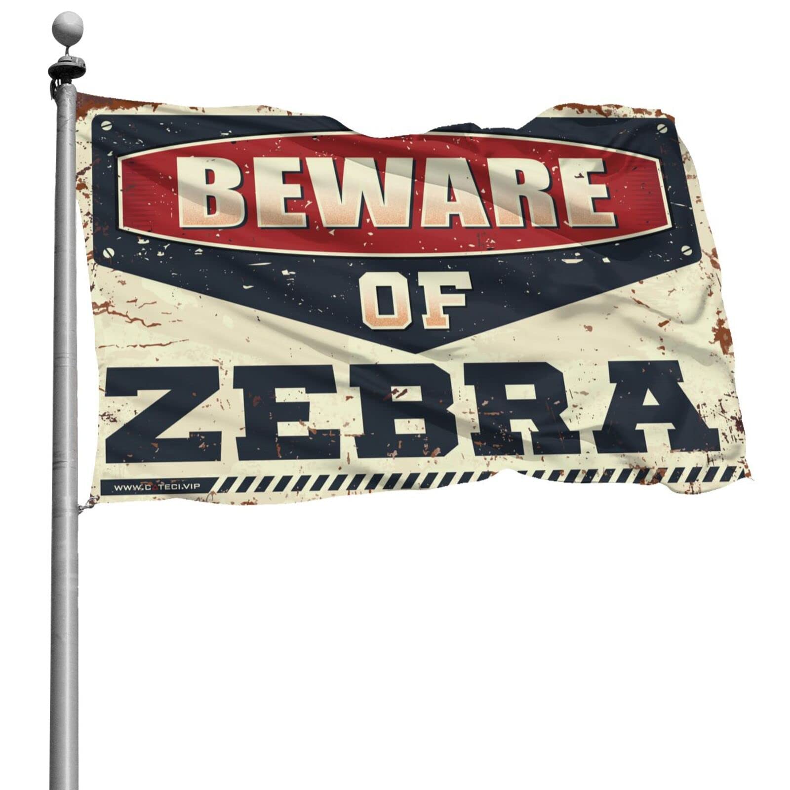 Drapeau Beware of Zebra 152x244 cm : grande tenture murale humoristique
