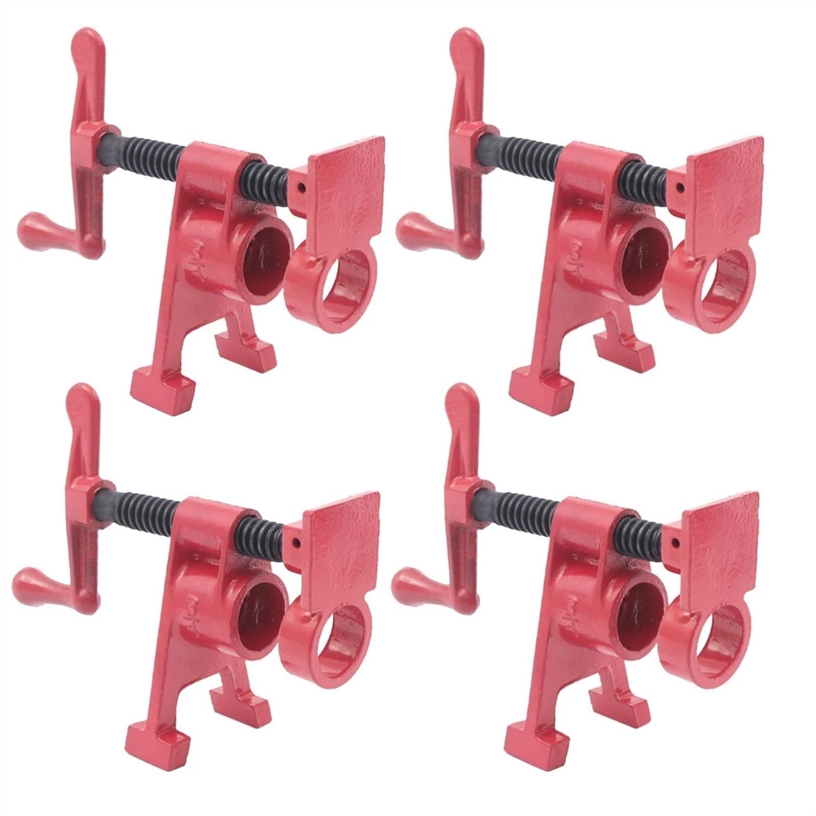 (Paquete De 4) Juego De Abrazaderas De Tubo De Pegamento For Madera De 3/4 ", Abrazaderas De Tubo De Pegamento For Madera De Alta Resistencia Con Base Ancha For Kit De Hierro Fundido For Carpintería
