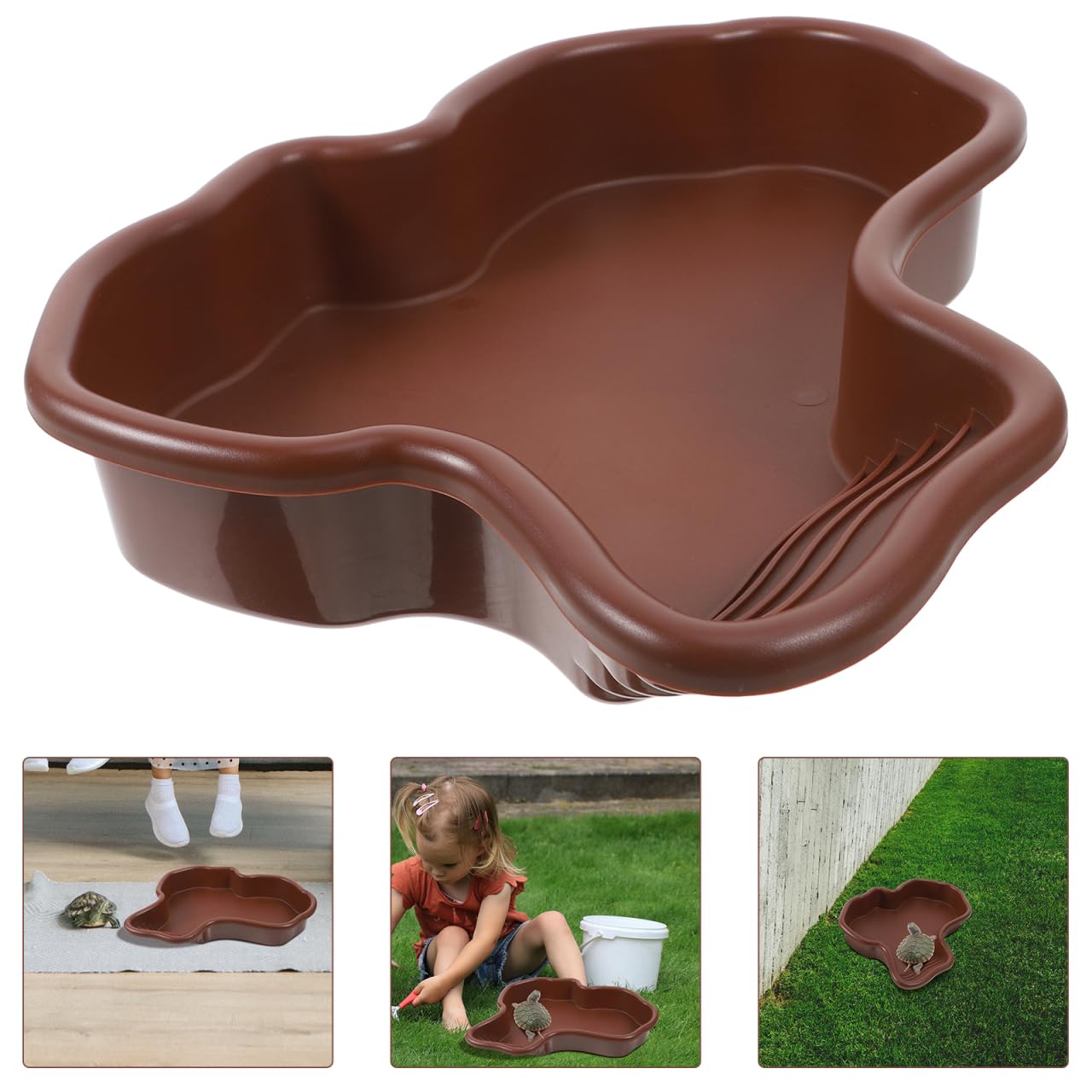 UPKOCH BañEra para Reptiles Grande De 12.2X9.4 Pulgadas Cuenco De Agua para Tortugas con DiseñO Decorativo para HáBitat De Reptiles Multifuncional para BañO Y AlimentacióN