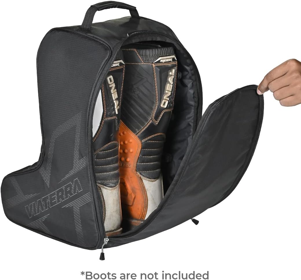 ViaTerra Boot Bag/Shoe Travel Bag for Motorcycle Riding Boots | Available in 2 Sizes | Compatible for Motocross Knee high Boots (Large)