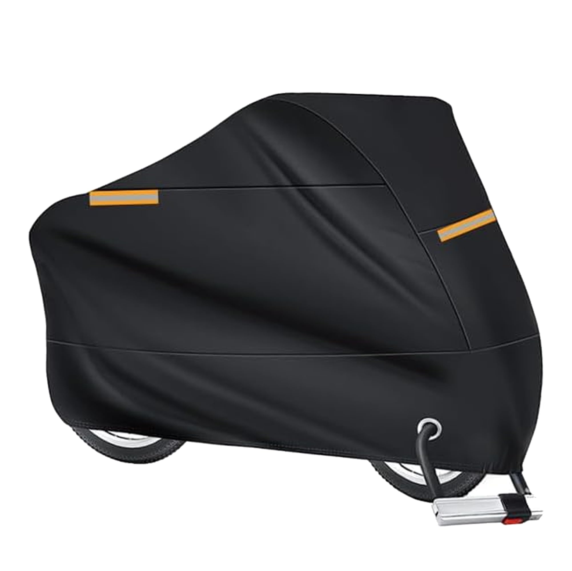 Large Motorcycle Cover Waterproof Outdoor with Reflective Strips,Heavy Duty Motorcycle Covers Fits up to 104" Long with Storage Bag & Lock-Holes,Universal Motorcycle Rain Cover (XXXL)