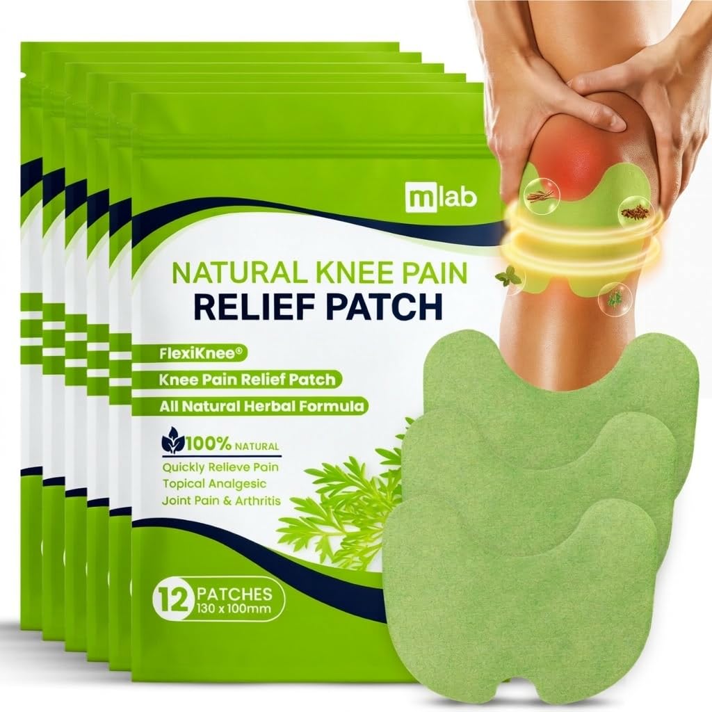 FlexiKnee Warming Herbal Patches – Adhesive Heat Patches for Knees &amp; Body – Flexible Fit, Lightweight Design – 72 Count