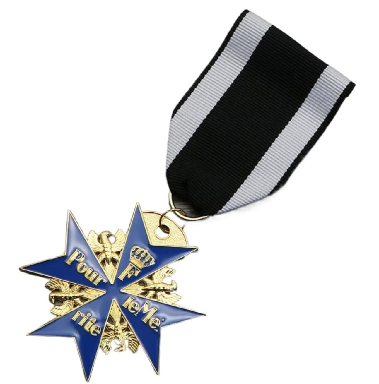 Macco Pour Le Mérite Blue Max Medal – WWI German Military Replica Flying Ace Award, Blue, S