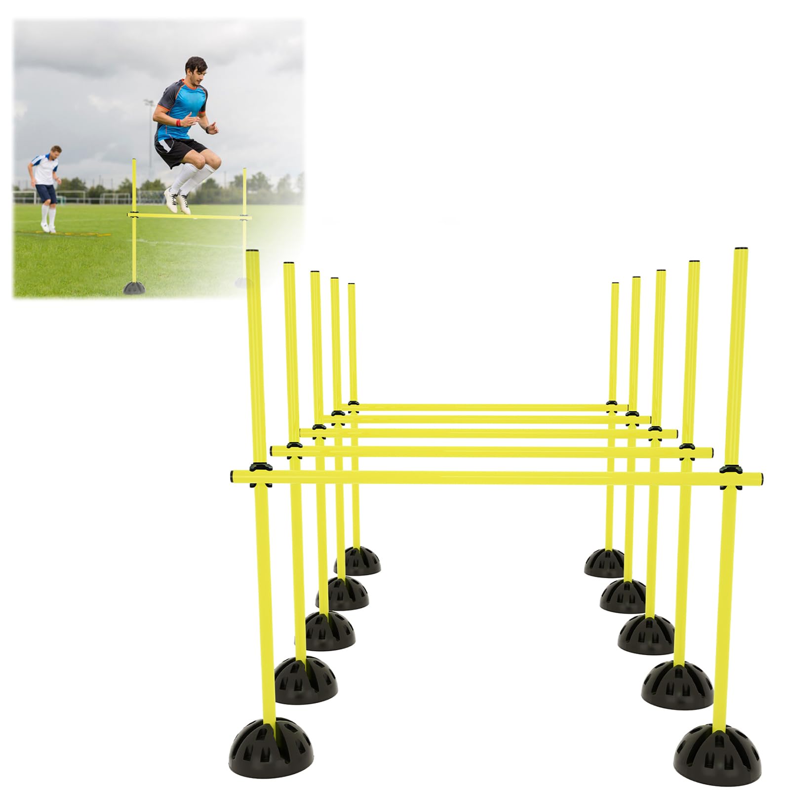 Agility Sports - Set di barre per saltare in altezza, per allenamento di coordinazione, calcio, allenamento, allenamento