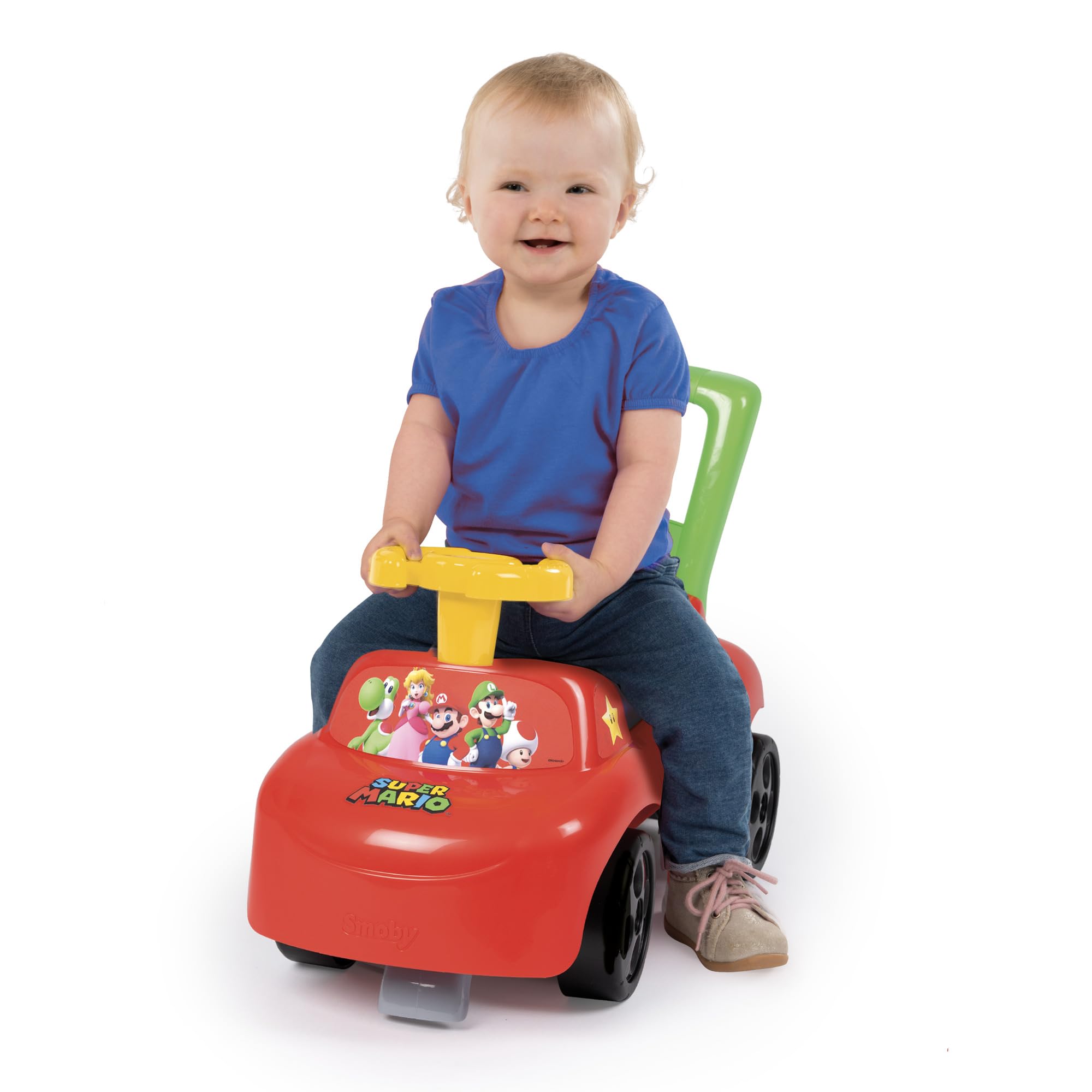 Smoby - Super Mario - Samochód do jeżdżenia - Ergonomiczne podwozie - Zabezpieczenia przed przewróceniem - Kierownica - Funkcja jeżdżenia - Od 10 miesięcy - Wyprodukowano we Francji
