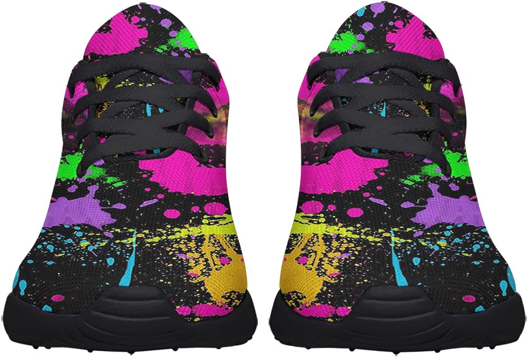 Sonzj-II Women Men Tennis Shoes,Athletic Fashion Neon Splatters with Paint Cool Sneaker for Girl,Boy,Gym,Walking,Hiking,Jogging,Running,Travel and More - Image 3