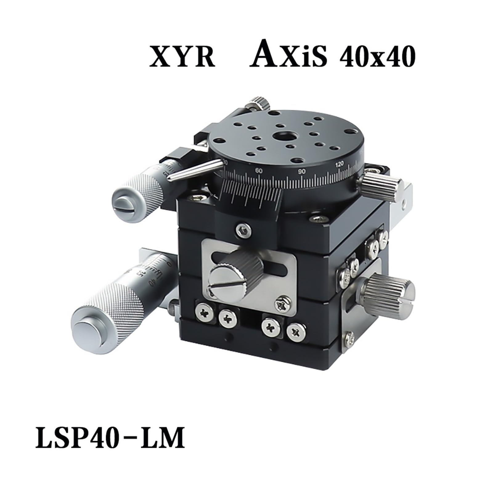 Mesa de traslación y Mesa giratoria para Recorte de micrómetro XYR de 40 mm con riel Transversal LSP40-LM