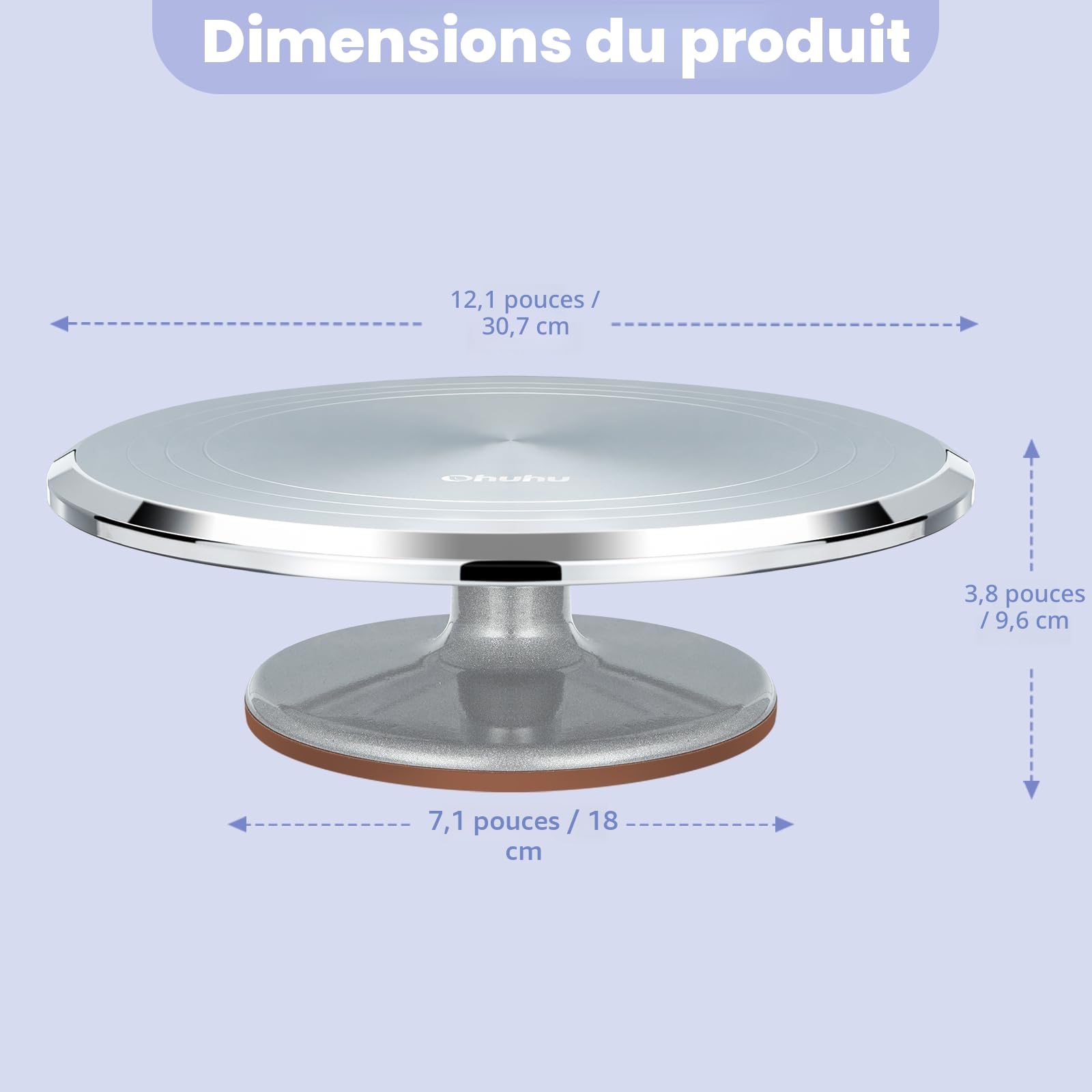 Ohuhu Plateau Tournant Patisserie, 30 cm Plateau Tournant Gateau, Plateau Tournant Décoration De Gâteau pour la Fabrication de Gâteaux, Cadeau pour Femme