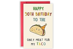 Taco 50th Birthday Card Decorations for Husband - Funny 50th Birthday Gifts...