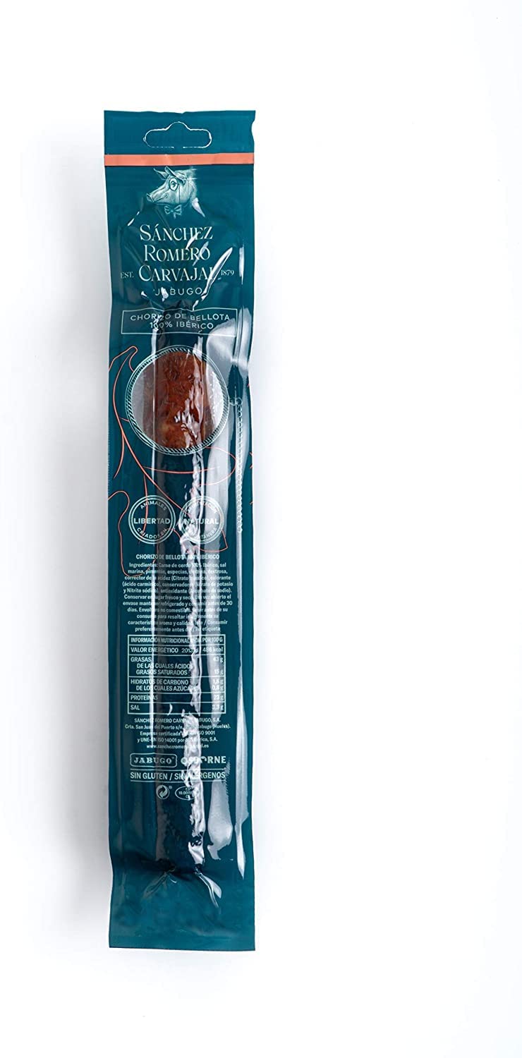 Sanchez Romero Carvajal Chorizo Vela 100% Ibérico de Bellota 200g