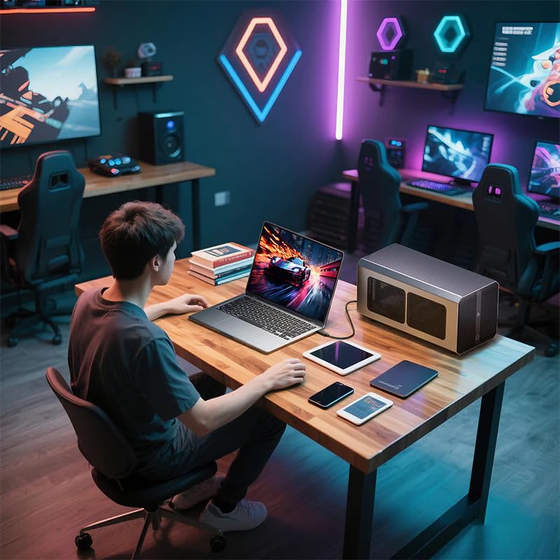 Image of ACASIS 40Gbps External GPU (eGPU) with in-Built Cooling Fan, PD 85W+15W Charging, Ultimate Gaming Experience, Only Compatible with TB 5 /4 /3, USB4 for Laptop