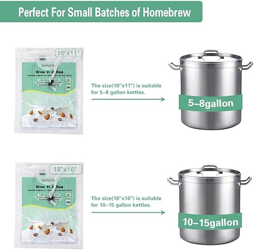 Miniatura 2 de Bolsas de preparación reutilizables, paquete de 2 bolsas de malla fina de 250 micrones para sidra de fruta, manzana, uva, vino, prensa, cordón