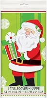 Vista 2 de Mantel de plástico con texto en inglés «Happy Santa Christmas», 84 x 54 pulgadas