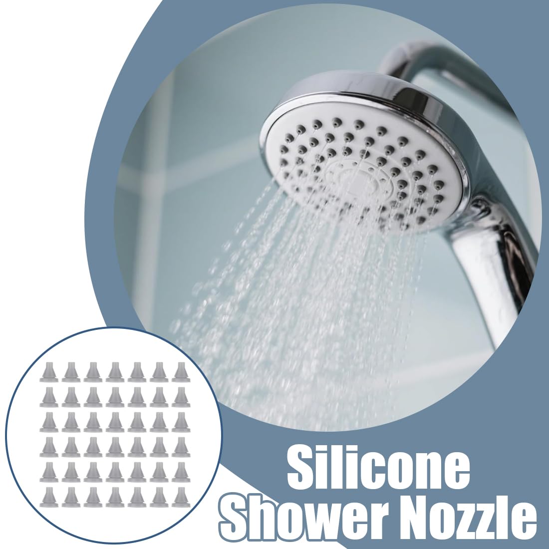 Ugelli doccia in silicone 100 pezzi, ricambio universale per soffioni doccia