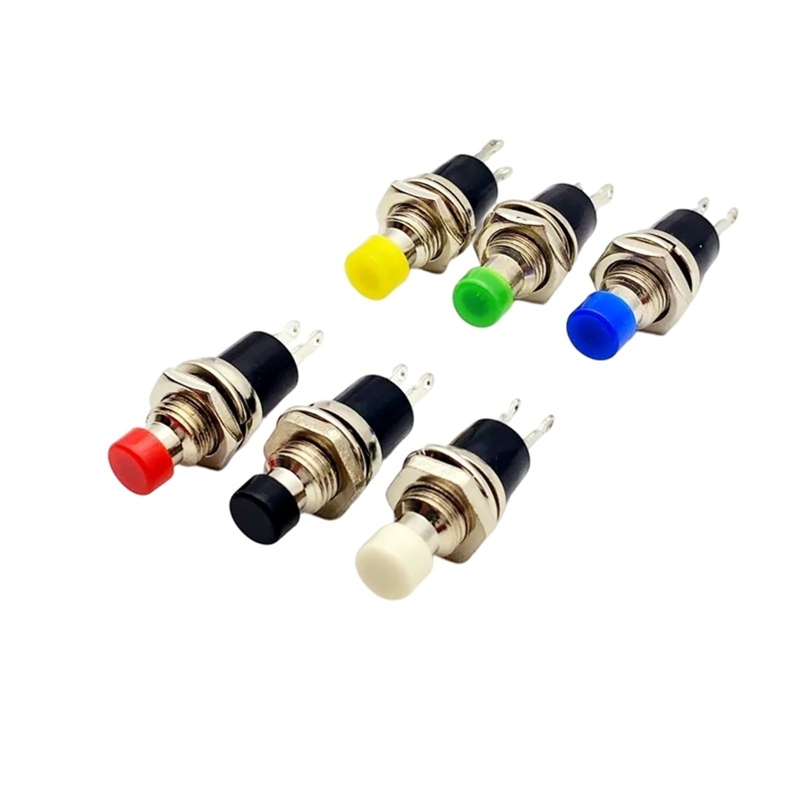 Micro-interrupteur 1NO1NC normalement ouvert fermé PBS-110, bouton-poussoir momentané rond 7mm 6pcs