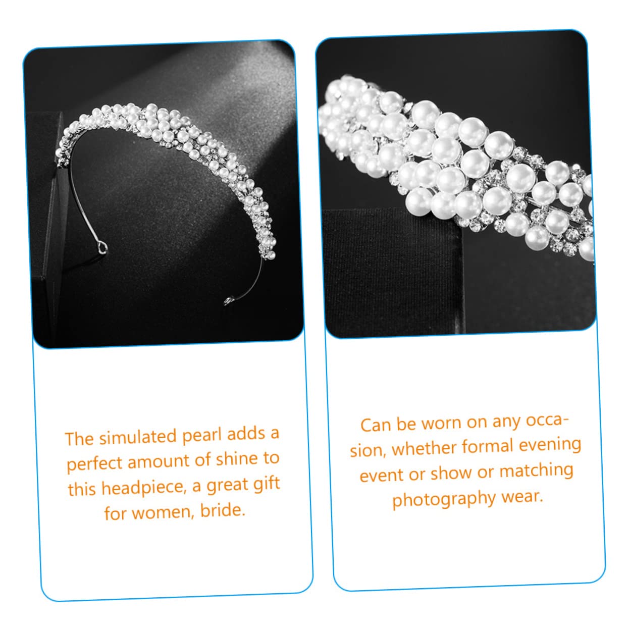 4 piezas accesorio para el pelo diadema nupcial AB diamantes de imitación accesorios para el cabello nupcial diademas de perlas para mujeres diademas brillantes para mujeres tocado de