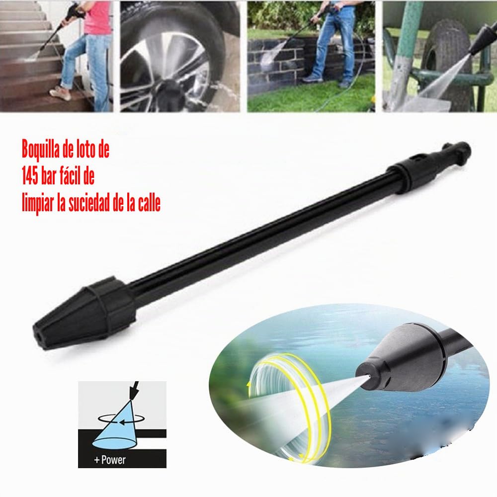 Lanza de alta presión para Kärcher K2 K3 K4 K5 K6 K7, 145 bares de alta presión lanza con boquilla ajustable eficiente limpiador de alta presión Accesorios