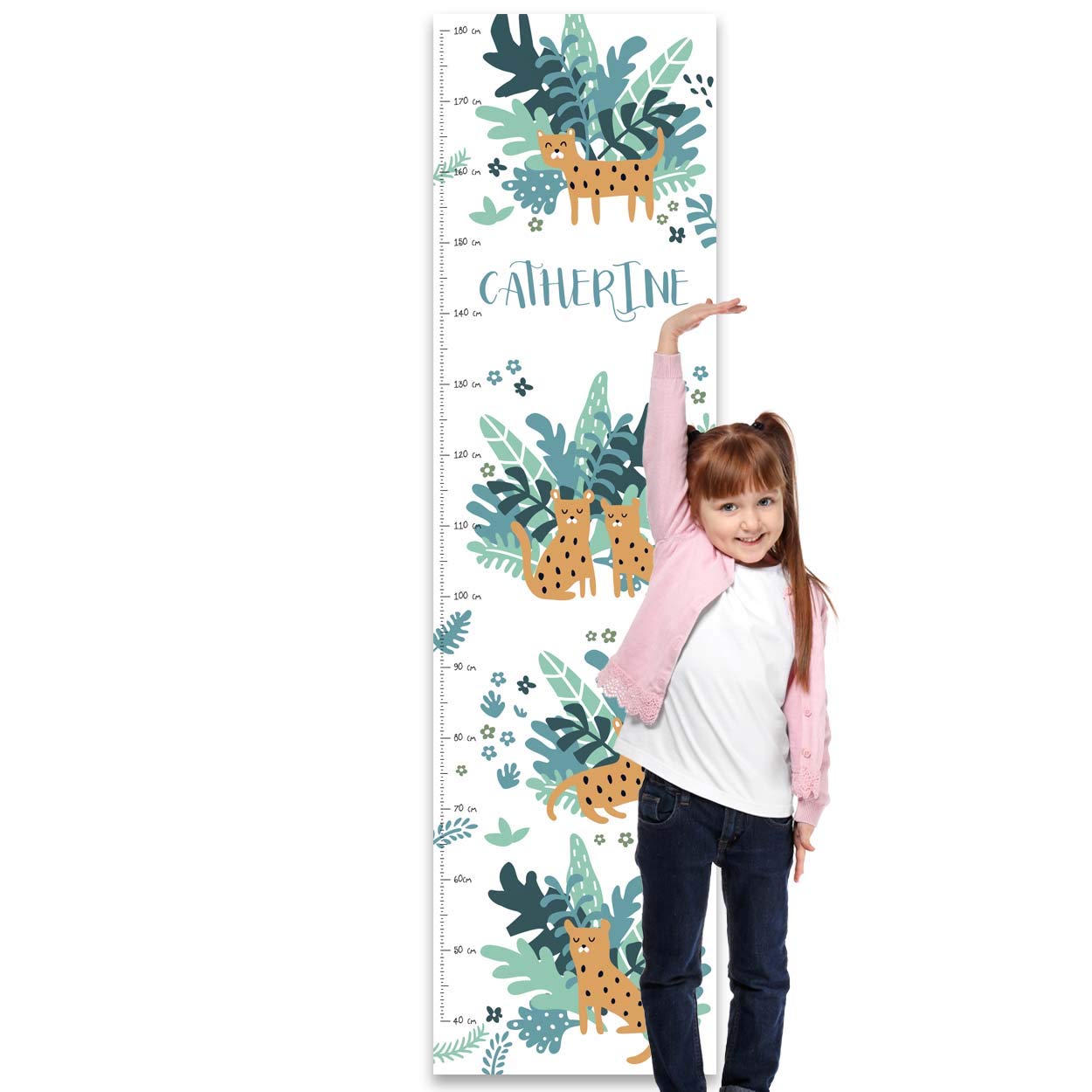 Paper Themes Personalised Height Chart - Wild Cats