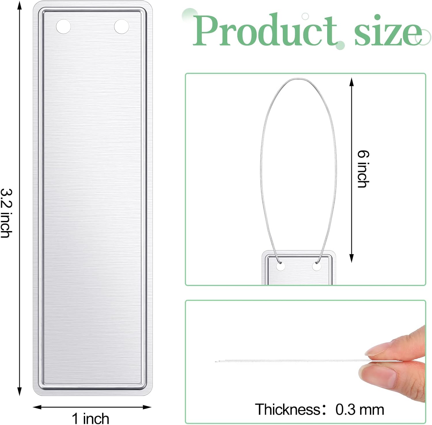 300 Pcs Metal Plant Labels Aluminum Plant Tags Waterproof Outdoor Plant Markers Solid Stamping Garden Labels Double Sided Write Tags with 6 Inch Wires for Marking Trees Greenhouses - Image 2