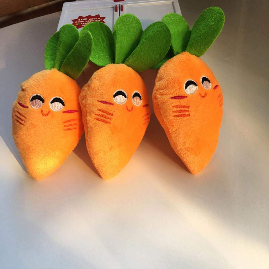 Chew Sounds Pet Toy, Squeaky Toys Cute Plush Toys,Squeaky Vegetable Carrot Shape Dog Cat Plush Chewing Bite Squeaker Pet Interaction Toy